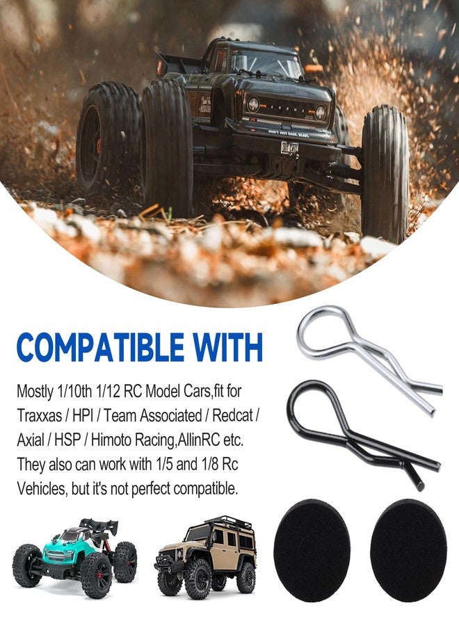 AllinRC 300-Pack Universal RC Body Clips Car Clips Silver & Black R Clips Body Washers for All 1/10 1/12 Scale Traxxas Redcat HPI Himoto HSP Exceed RC Car Parts Truck Buggy Shell Replacement - Image 3